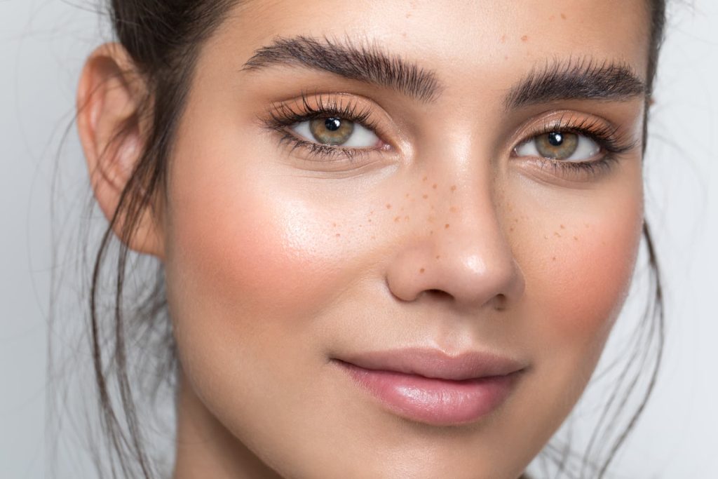 a close up of a woman's face